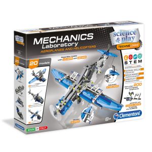 CLEMENTONI Конструктор 200 елемента Самолет SCIENCE PLAY MECHANICS