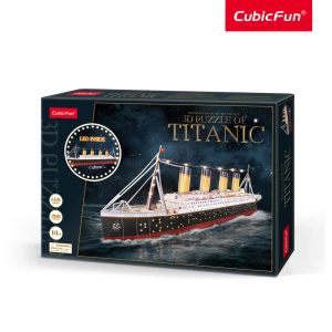 CubicFun Пъзел 3D Кораб Titanic 266ч. LED inside