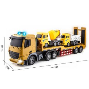 City Truck Камион автовоз Radio/C 1:18 с бетонобъркачка и самосвал