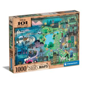 CLEMENTONI 1000ч. Пъзел Disney Story Maps 101 Dalmatians