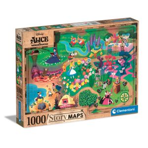 CLEMENTONI 1000ч. Пъзел Disney Story Maps Alice in Wonderland