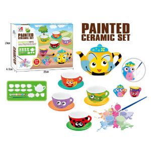 NTOYS Сервиз за чай за оцветяване Painted Ceramic Set насекоми